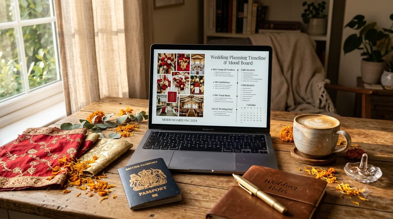 NRI wedding planning timeline for Indian couples living abroad